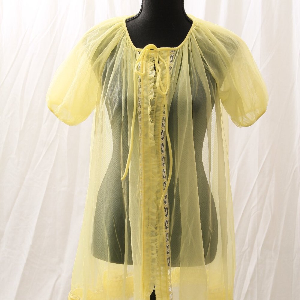 Vintage 60's Sheer Yellow Nightgown